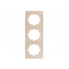 Рамка 3-ая вертикальная LEZARD Rain жемчужно-белый перламутр