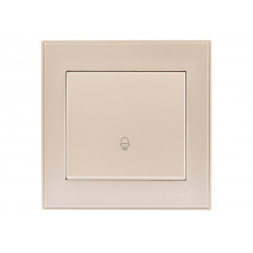 Кнопка звонка одноклавишная LEZARD Rain жемчужно-белый перламутр