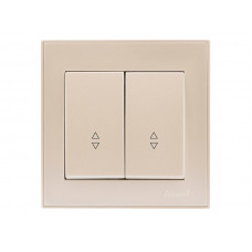 Выключатель двойной проходной LEZARD Rain жемчужно-белый перламутр