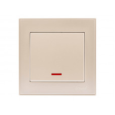 Выключатель с подсветкой LEZARD Rain жемчужно-белый перламутр (без рамки)