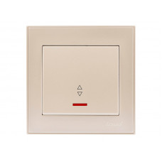 Выключатель проходной с подсветкой LEZARD Rain жемчужно-белый перламутр (без рамки)