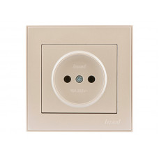 Розетка без заземления LEZARD Rain жемчужно-белый перламутр (без рамки)