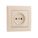 Розетка без заземления LEZARD Rain жемчужно-белый перламутр (без рамки)