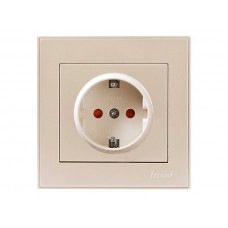 Розетка с защитой от детей LEZARD Rain жемчужно-белый перламутр (без рамки)