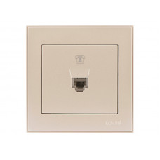 Розетка телефонная евро LEZARD Rain жемчужно-белый перламутр (без рамки)