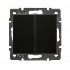 Выключатель двойной LEZARD Rain антрацит