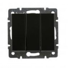 Выключатель тройной LEZARD Rain антрацит