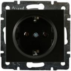 Розетка з/з LEZARD Rain антрацит (без рамки)