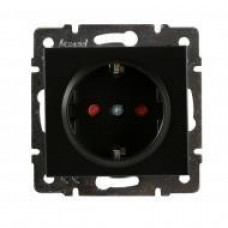 Розетка с защитой от детей LEZARD Rain антрацит (без рамки)