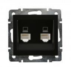 Розетка компьютерная двойная LEZARD Rain антрацит