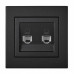 Розетка компьютерная двойная LEZARD Rain антрацит