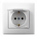 Розетка с заземлением с крышкой LEZARD Lesya белый