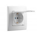 Розетка с заземлением с крышкой LEZARD Lesya белый