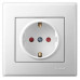 Розетка с защитой от детей (керамика) белая LEZARD Lesya
