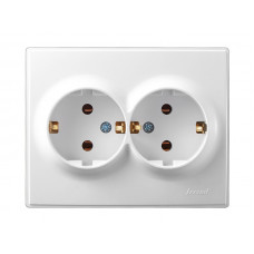 Розетка двойная с заземлением LEZARD Lesya белый