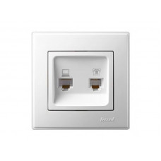 Розетка компьютер+телефон LEZARD Lesya белый