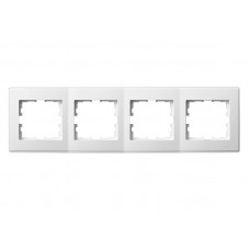 Рамка для розеток / выключателей 4-ая горизонтальная LEZARD Lesya белый