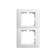Рамка 2-ая вертикальная б/вст LEZARD Lesya белый