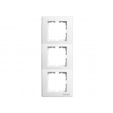 Рамка 3-ая вертикальная б/вст LEZARD Lesya белый