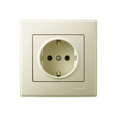 Розетка с заземлением LEZARD Lesya крем