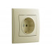 Розетка с заземлением LEZARD Lesya крем