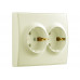 Розетка двойная с заземлением LEZARD Lesya крем