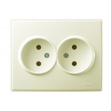 Розетка двойная без заземления LEZARD Lesya крем