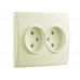 Розетка двойная без заземления LEZARD Lesya крем