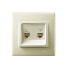 Розетка компьютер+телефон LEZARD Lesya крем