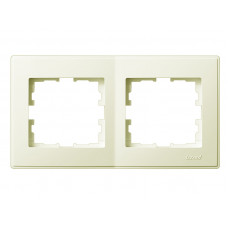 Рамка для розеток / выключателей 2-ая горизонтальная LEZARD Lesya крем