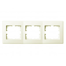 Рамка для розеток / выключателей 3-ая горизонтальная LEZARD Lesya крем