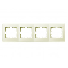 Рамка для розеток / выключателей 4-ая горизонтальная LEZARD Lesya крем