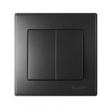Выключатель двойной LEZARD Lesya антрацит