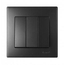 Выключатель тройной LEZARD Lesya антрацит