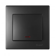 Выключатель с подсветкой LEZARD Lesya антрацит