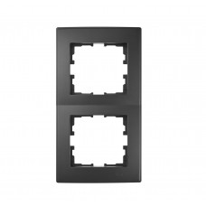 Рамка 2-ая вертикальная б/вст LEZARD Lesya антрацит