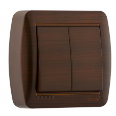 Выключатель проходной двойной LEZARD Demet античный кедр