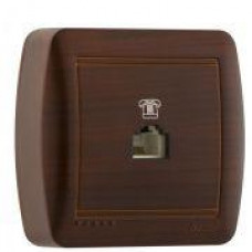 Розетка телефонная евро LEZARD Demet античный кедр