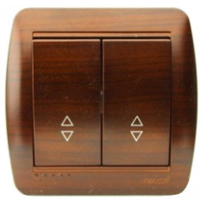 Выключатель проходной двойной LEZARD Demet античный махагон