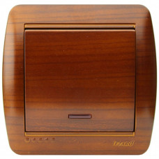 Выключатель с подсветкой LEZARD Demet античный махагон