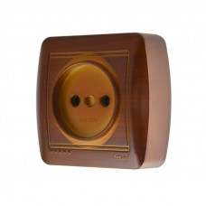 Розетка без заземления LEZARD Demet античный махагон