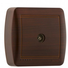 Розетка ТВ прохідна LEZARD Demet античний махагон