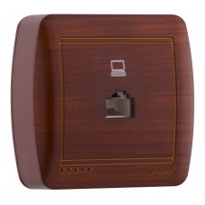 Розетка компьютерная LEZARD Demet античный махагон