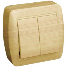 Выключатель двойной LEZARD Demet клен