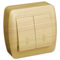 Выключатель проходной двойной LEZARD Demet клен