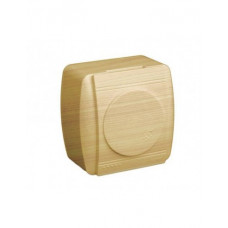 Розетка с заземлением с крышкой LEZARD Demet клен