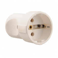 Розетка штепсельная с заземлением белая LEZARD