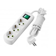 Удлинитель c заземлением 3 входа 3 метра с выключателем Lezard LETITIA