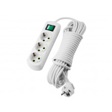 Удлинитель c заземлением 3 входа 5 метров с выключателем Lezard LETITIA