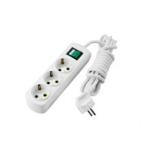 Удлинитель с/з 3 входа 10 метров с выключателем LEZARD LETITIA